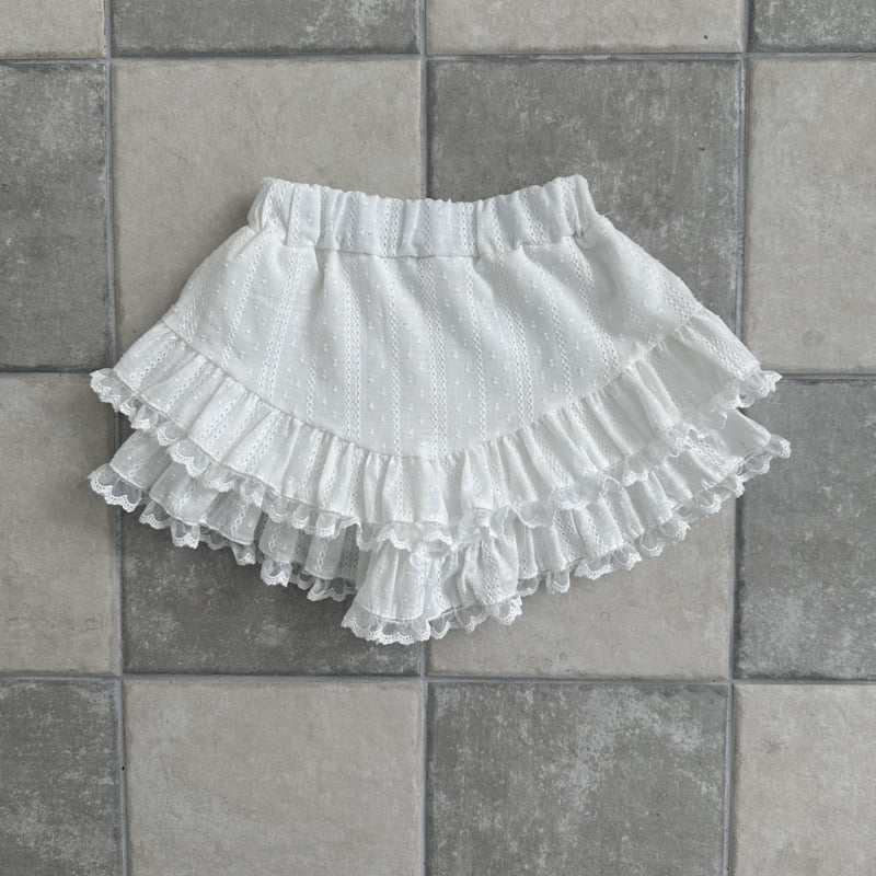 Ellymolly - Korean Children Fashion - #designkidswear - V-Double Frill Skirt - 2
