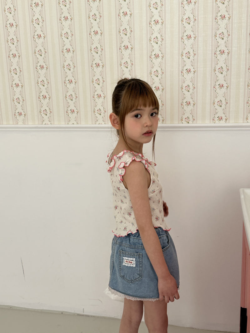 Ellymolly - Korean Children Fashion - #designkidswear - Nana Wrap Denim Skirt - 10