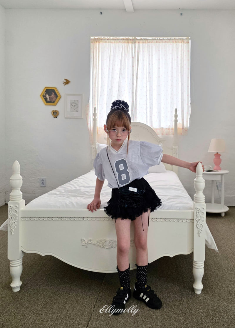 Ellymolly - Korean Children Fashion - #discoveringself - Mesh Puff V-Neck Tee - 10