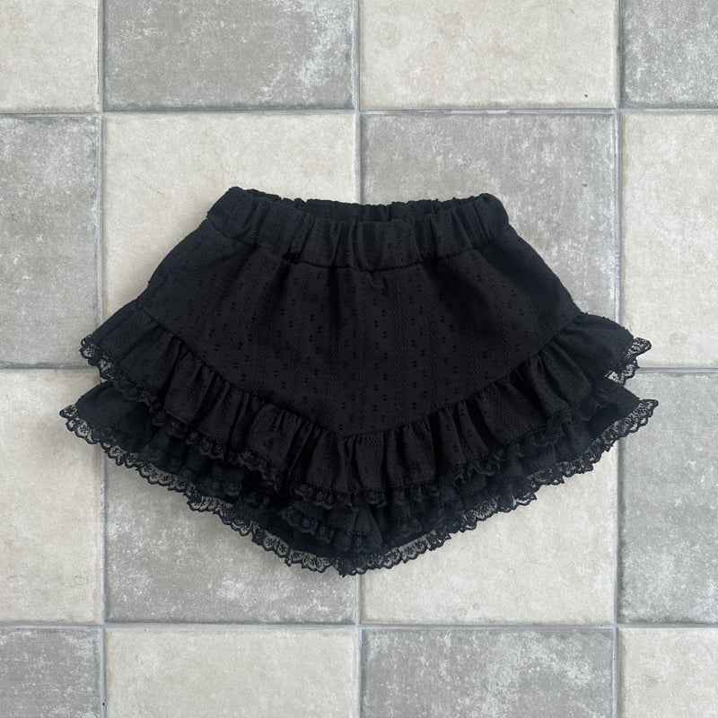Ellymolly - Korean Children Fashion - #discoveringself - V-Double Frill Skirt - 3