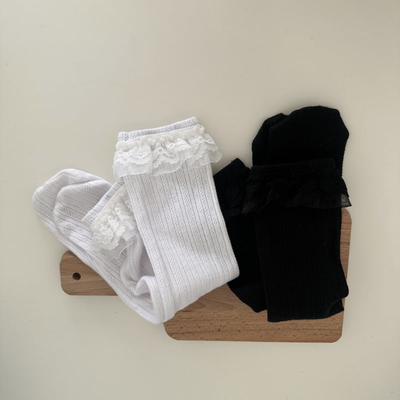 Ellymolly - Korean Children Fashion - #discoveringself - Eyelet Lace Socks