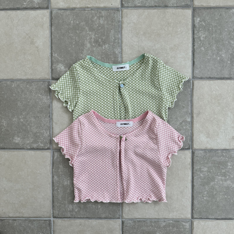 Ellymolly - Korean Children Fashion - #fashionkids - Holly Check Wave Cardigan