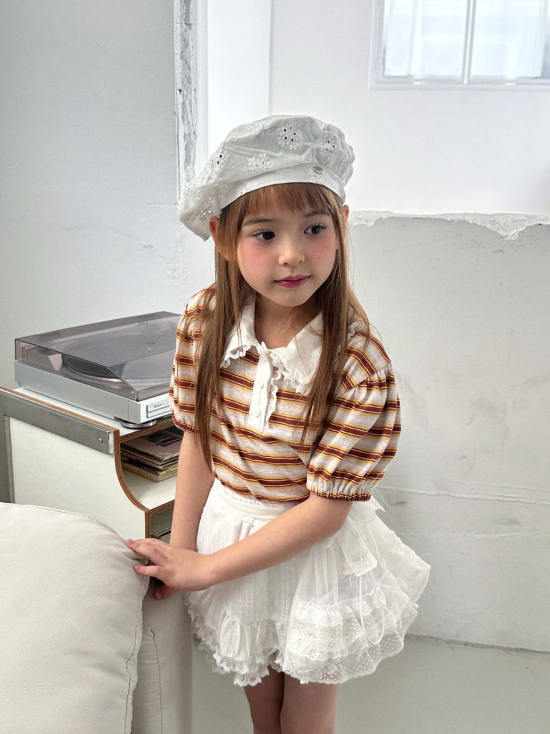 Ellymolly - Korean Children Fashion - #fashionkids - Pretty Lace Collar Tee - 10