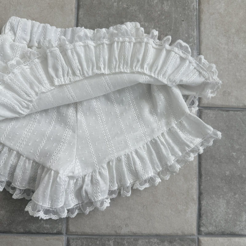 Ellymolly - Korean Children Fashion - #kidsshorts - V-Double Frill Skirt - 5