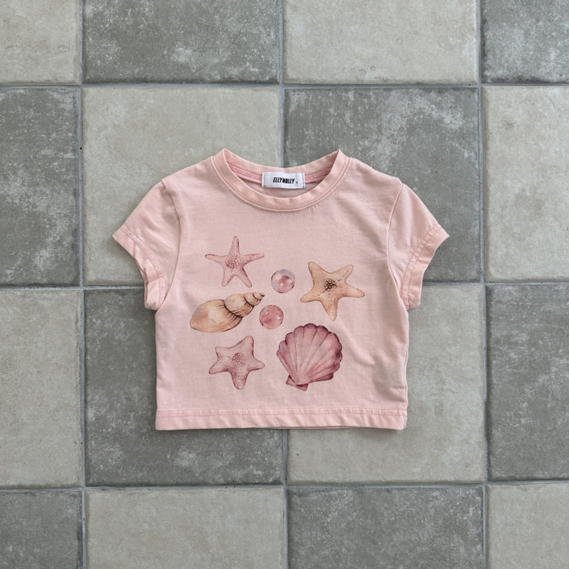 Ellymolly - Korean Children Fashion - #kidsshorts - Shell Crop Tee - 3