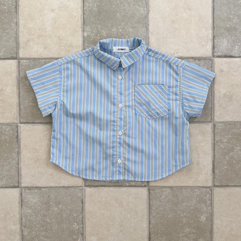 Ellymolly - Korean Children Fashion - #kidsshorts - Multi Stripe Shirt - 5