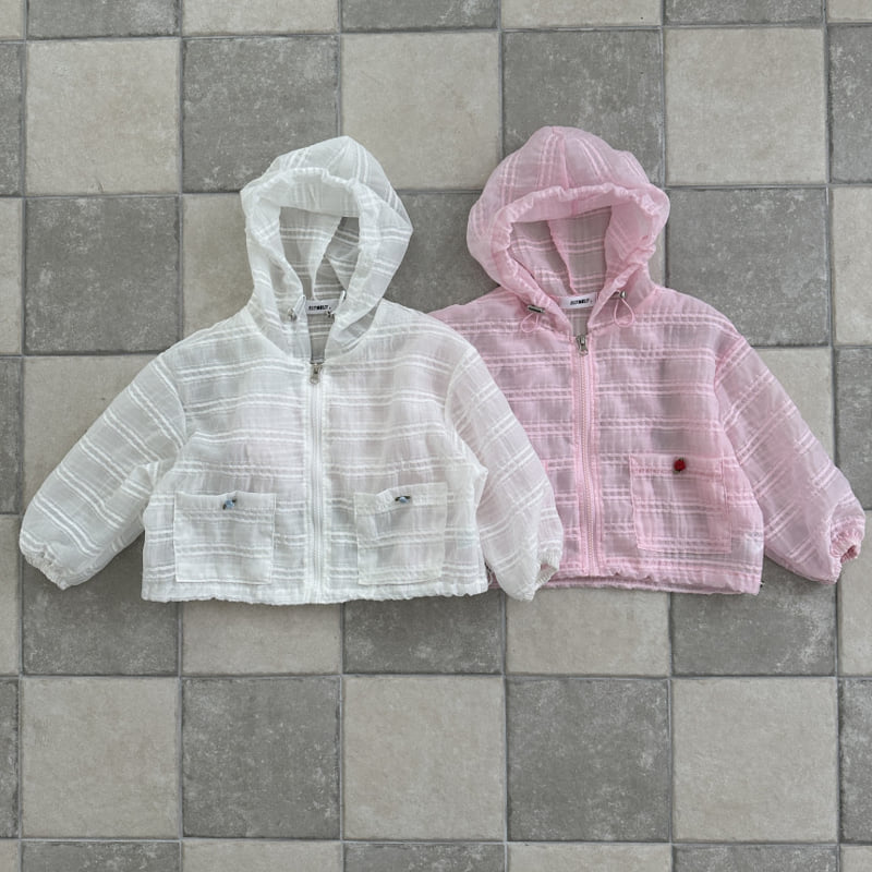 Ellymolly - Korean Children Fashion - #kidsshorts - Pure Rose Hooded Zip-up Jacket