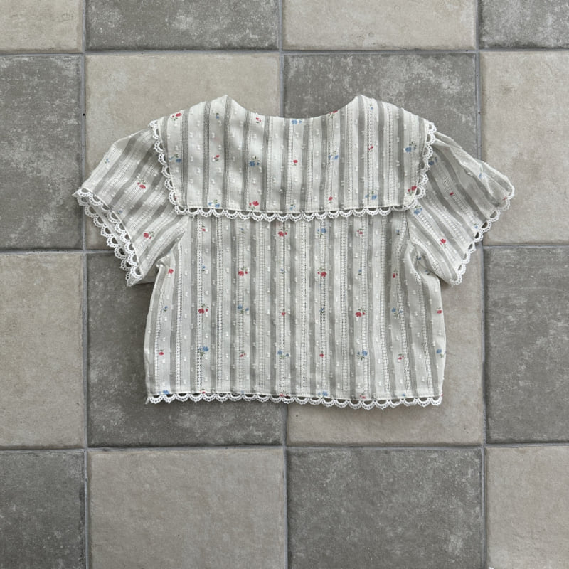 Ellymolly - Korean Children Fashion - #kidsshorts - Curling Vintage Blouse - 5