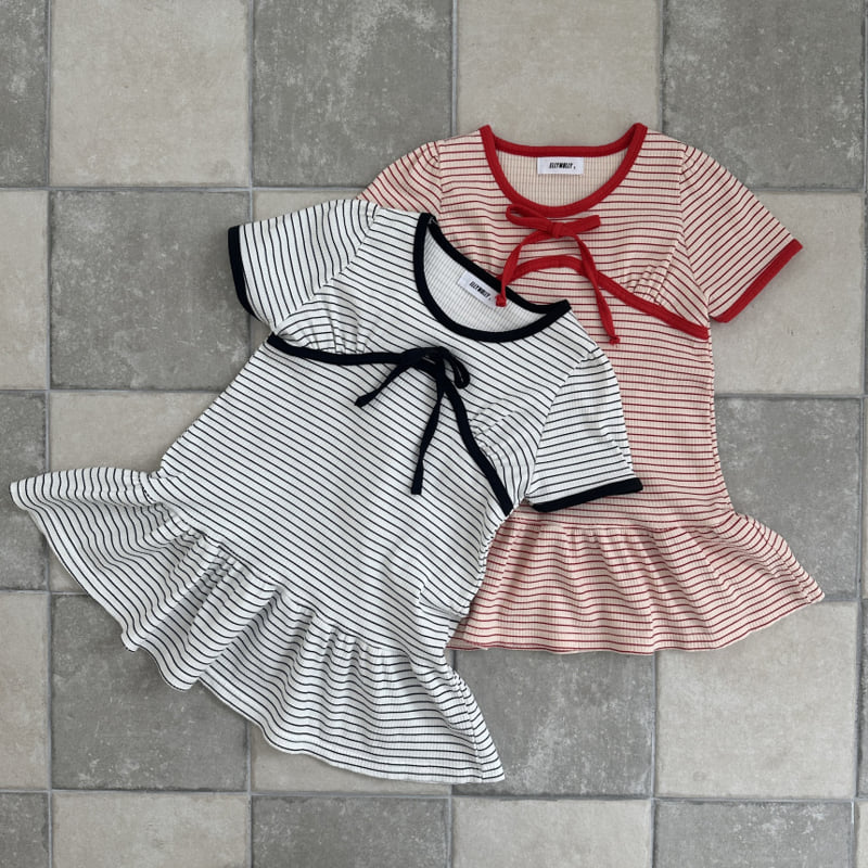 Ellymolly - Korean Children Fashion - #kidsshorts - Striped Limit One-piece