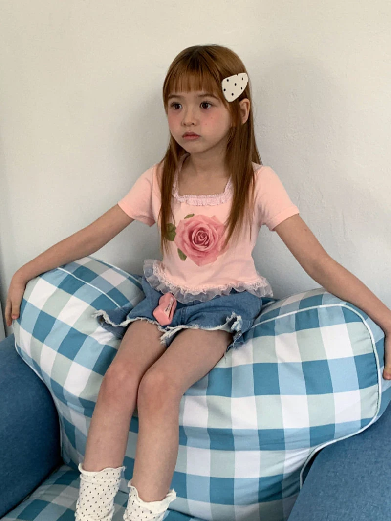 Ellymolly - Korean Children Fashion - #kidsstore - Rose Square Tee - 7