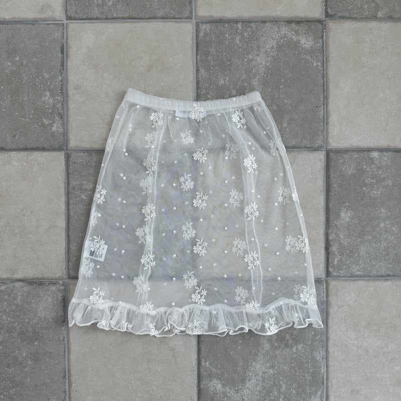 Ellymolly - Korean Children Fashion - #kidsstore - Blossom See-through Skirt - 2