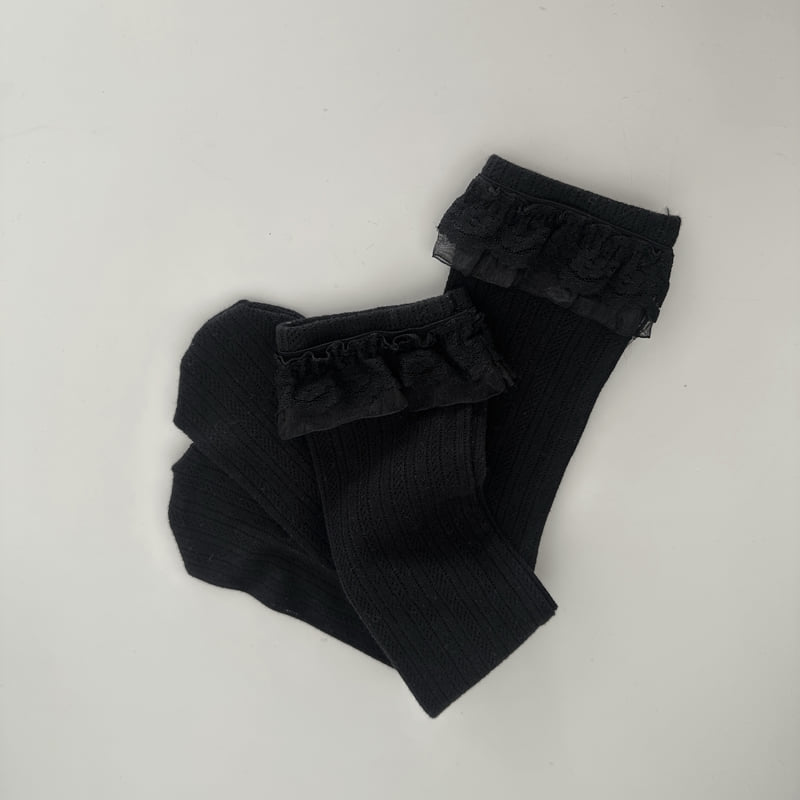Ellymolly - Korean Children Fashion - #kidsshorts - Eyelet Lace Socks - 4