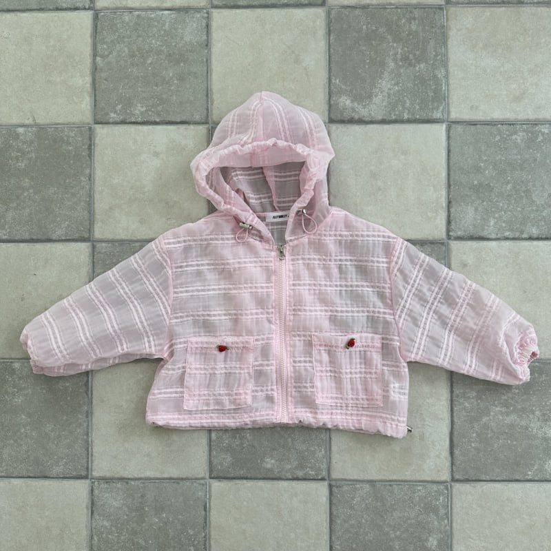 Ellymolly - Korean Children Fashion - #kidzfashiontrend - Pure Rose Hooded Zip-up Jacket - 3