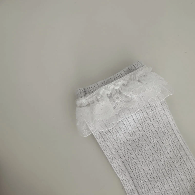 Ellymolly - Korean Children Fashion - #kidzfashiontrend - Eyelet Lace Socks - 5