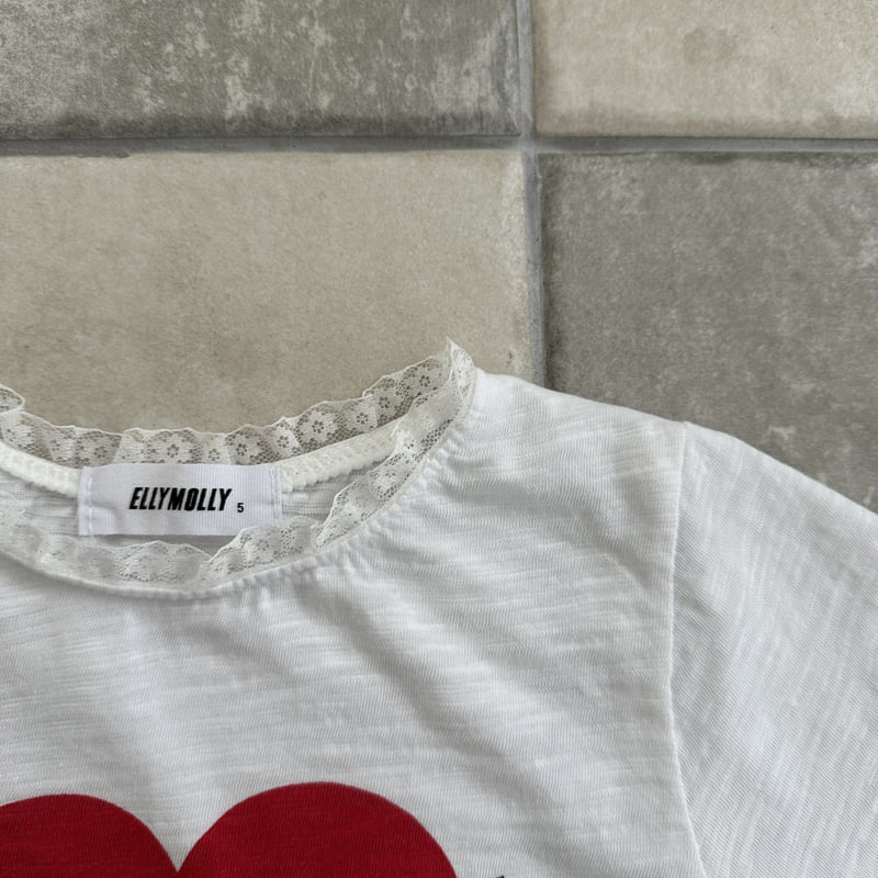 Ellymolly - Korean Children Fashion - #littlefashionista - Heart Slap Tee - 6