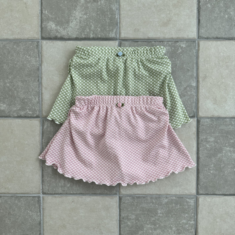 Ellymolly - Korean Children Fashion - #magicofchildhood - Holly Check Shirring Skirt