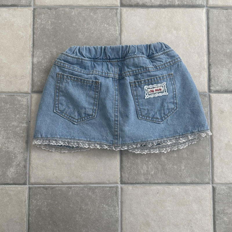 Ellymolly - Korean Children Fashion - #magicofchildhood - Nana Wrap Denim Skirt - 2