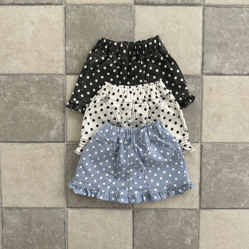 Ellymolly - Korean Children Fashion - #minifashionista - Dot Frill Skirt - 2