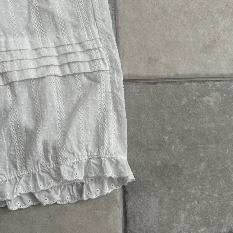 Ellymolly - Korean Children Fashion - #magicofchildhood - Natural Pintuck Frill Pants - 4