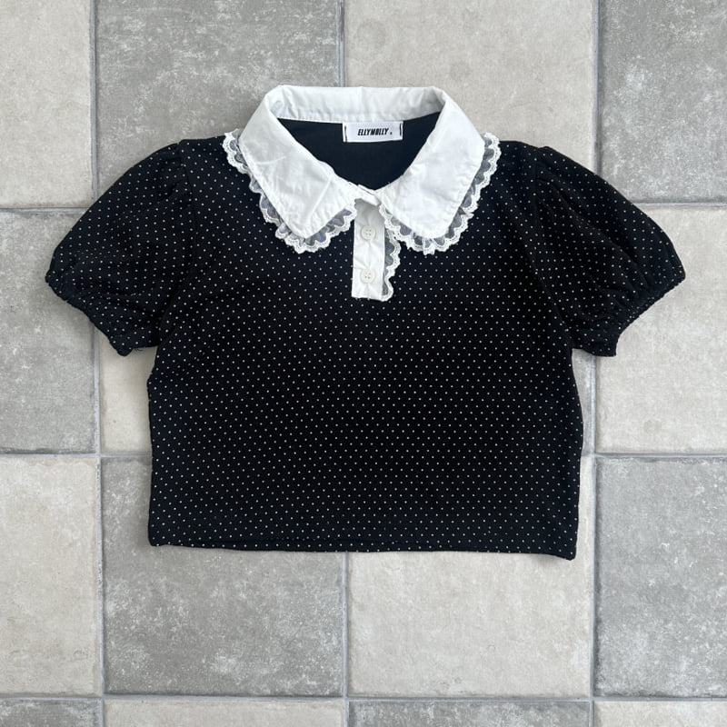 Ellymolly - Korean Children Fashion - #minifashionista - Pretty Lace Collar Tee - 3