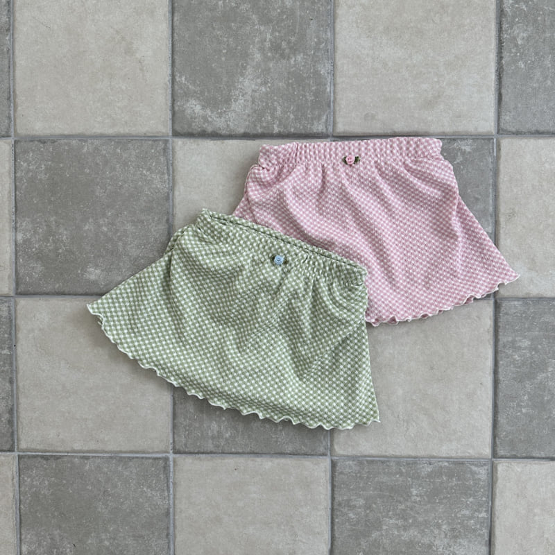 Ellymolly - Korean Children Fashion - #minifashionista - Holly Check Shirring Skirt - 2