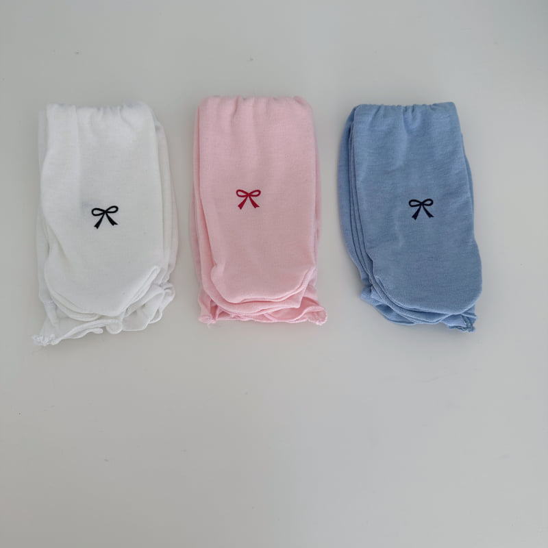 Ellymolly - Korean Children Fashion - #minifashionista - Ribbon Wave Socks - 2