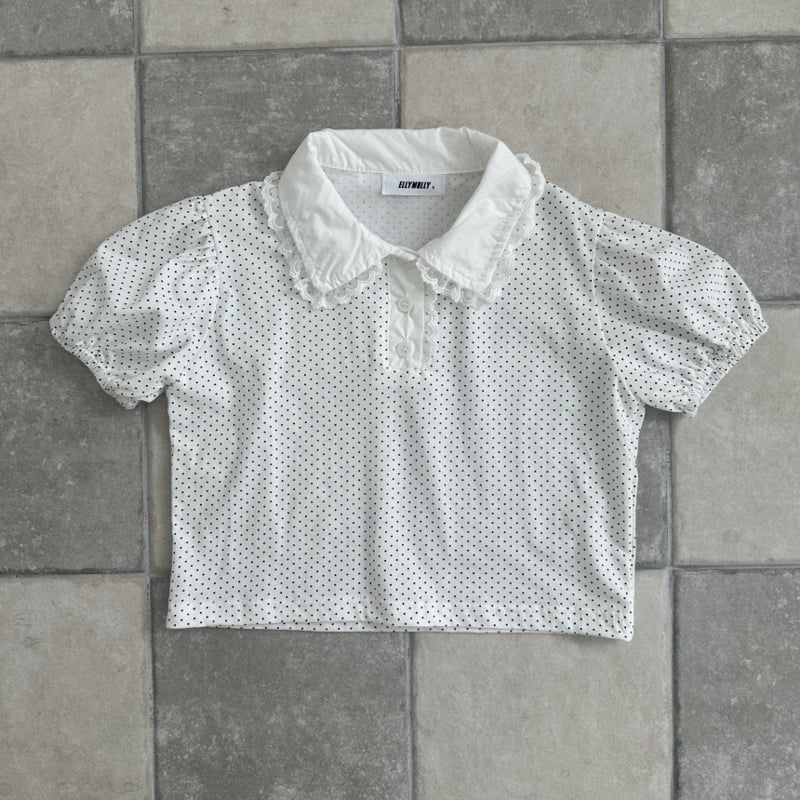 Ellymolly - Korean Children Fashion - #minifashionista - Pretty Lace Collar Tee - 4