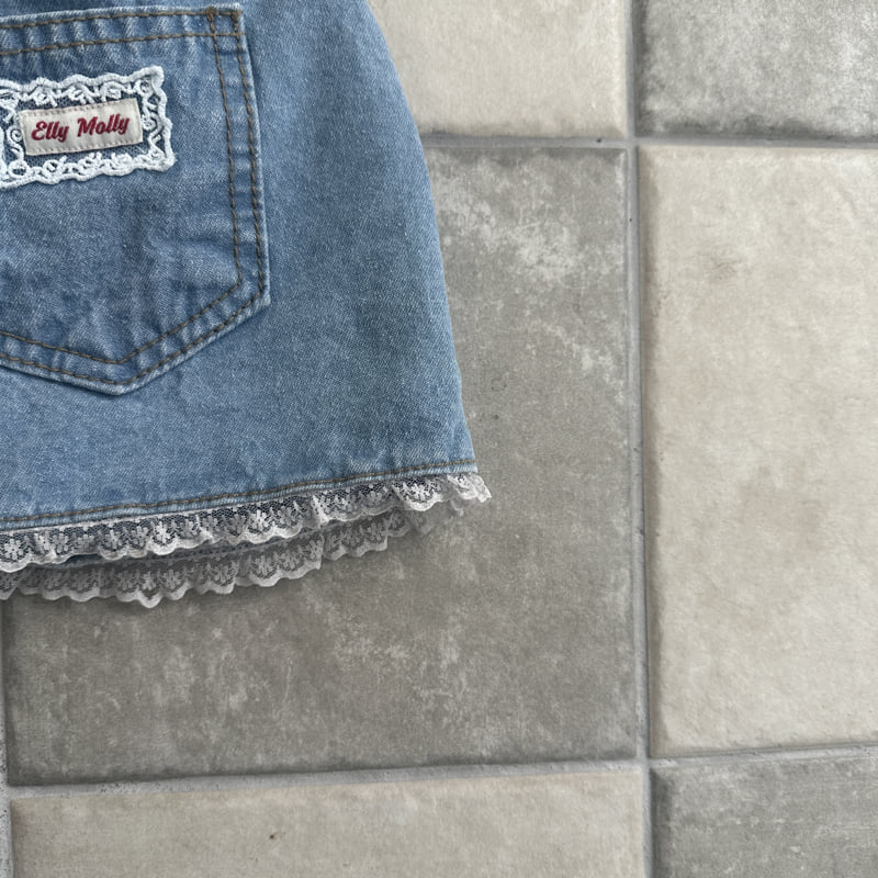 Ellymolly - Korean Children Fashion - #minifashionista - Nana Wrap Denim Skirt - 4