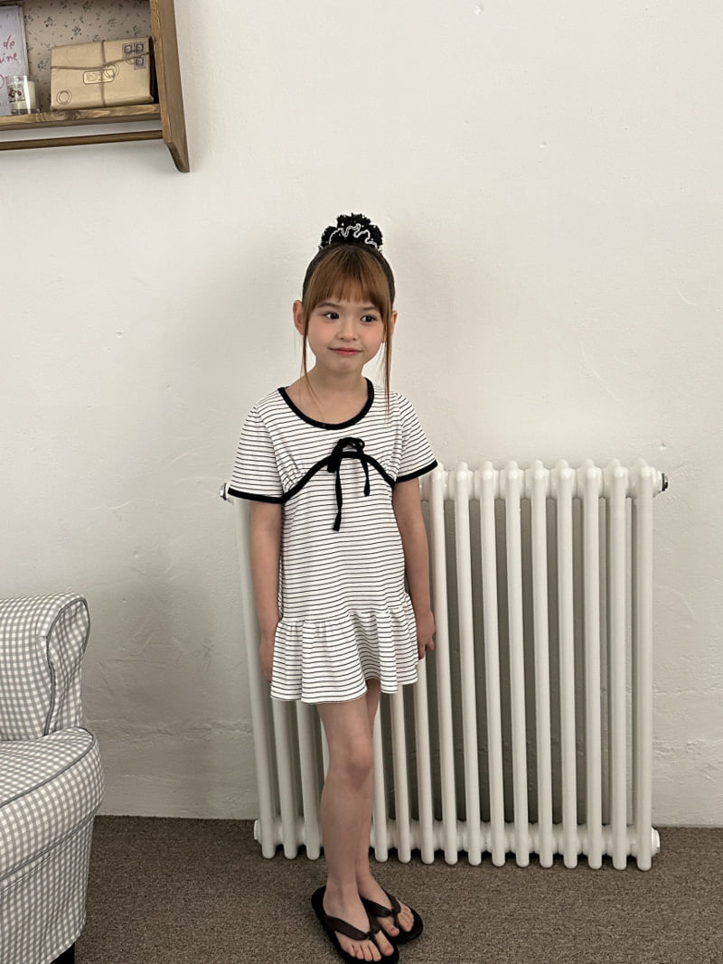 Ellymolly - Korean Children Fashion - #prettylittlegirls - Striped Limit One-piece - 8