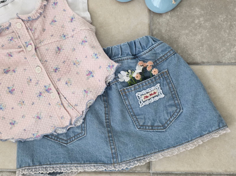 Ellymolly - Korean Children Fashion - #stylishchildhood - Nana Wrap Denim Skirt - 7
