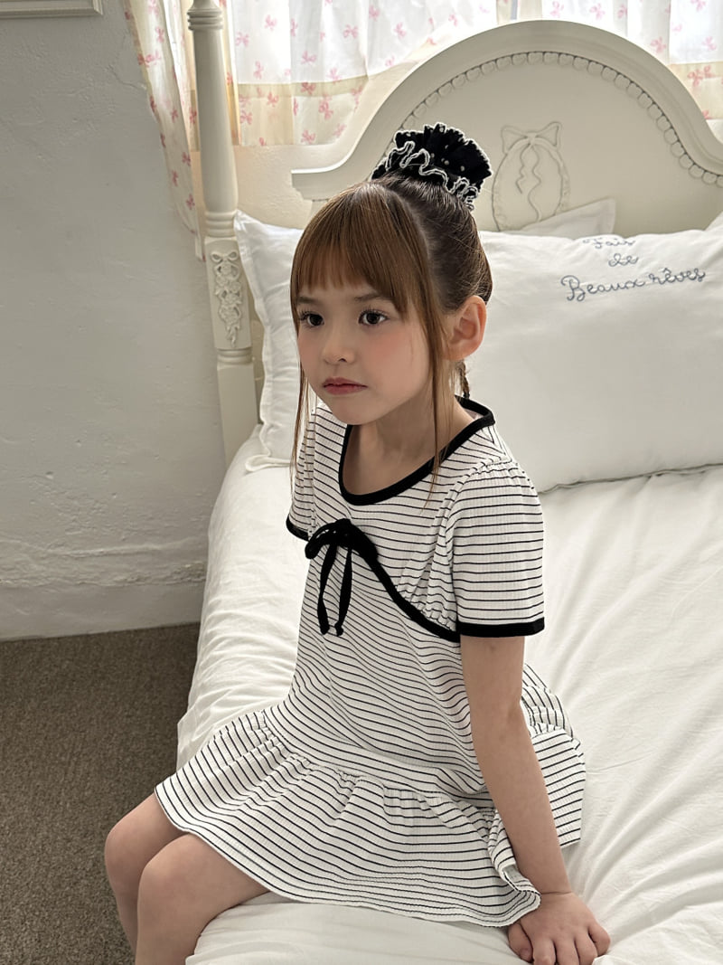 Ellymolly - Korean Children Fashion - #todddlerfashion - Striped Limit One-piece - 9