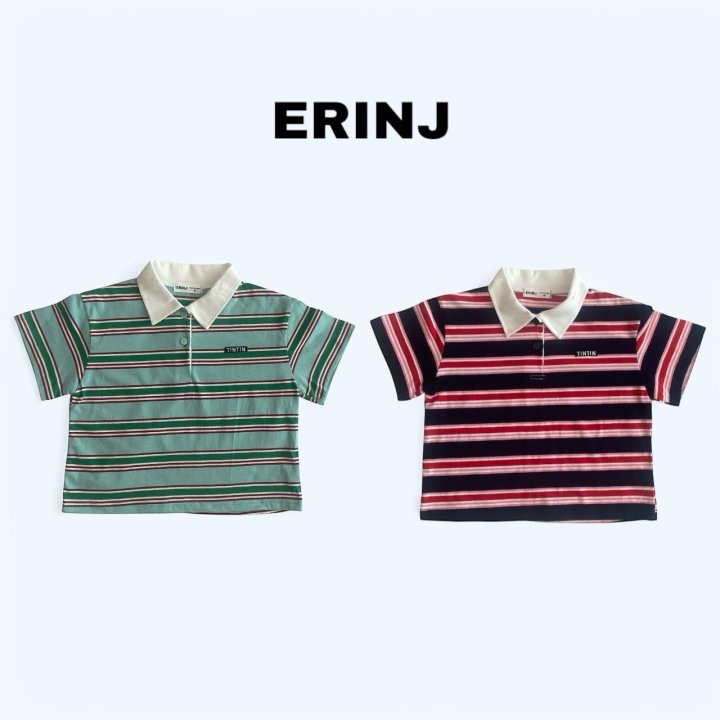 Erin J - Korean Children Fashion - #designkidswear - Stripe Collar Tee