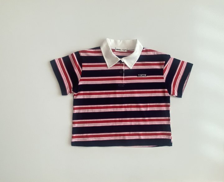 Erin J - Korean Children Fashion - #fashionkids - Stripe Collar Tee - 3