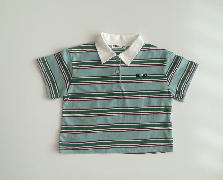 Erin J - Korean Children Fashion - #fashionkids - Stripe Collar Tee - 4