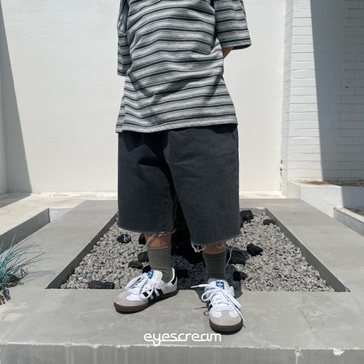 Eyescream - Korean Children Fashion - #kidsshorts - Cutting Denim Pants - 4