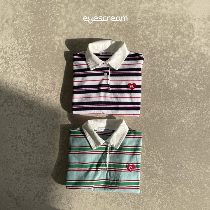 Eyescream - Korean Children Fashion - #minifashionista - Heart Rugby Tee
