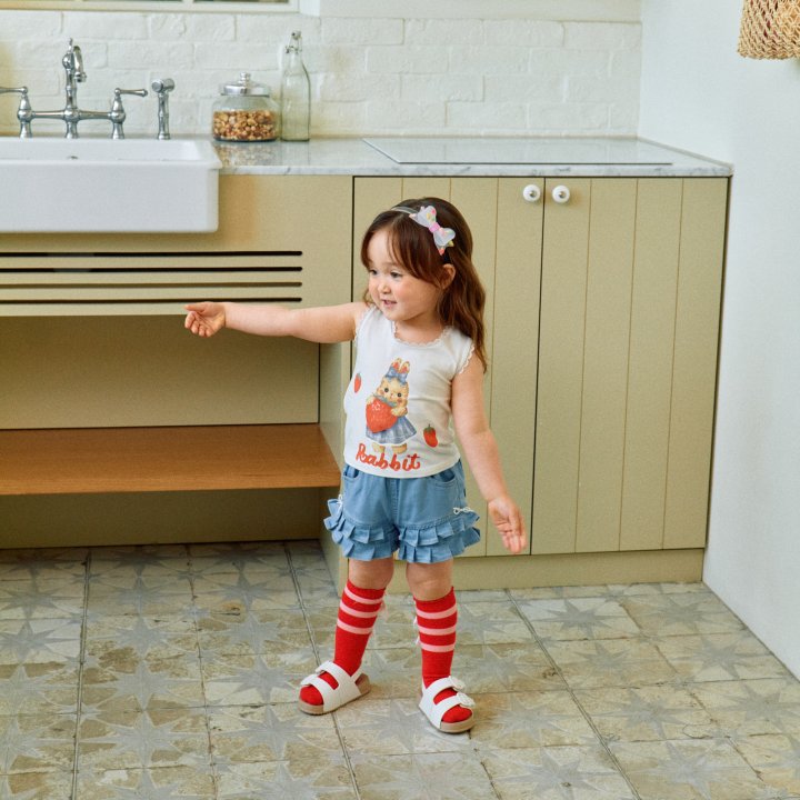 Firstblue - Korean Children Fashion - #Kfashion4kids - Rabbit Lace Sleeveless Tee - 2