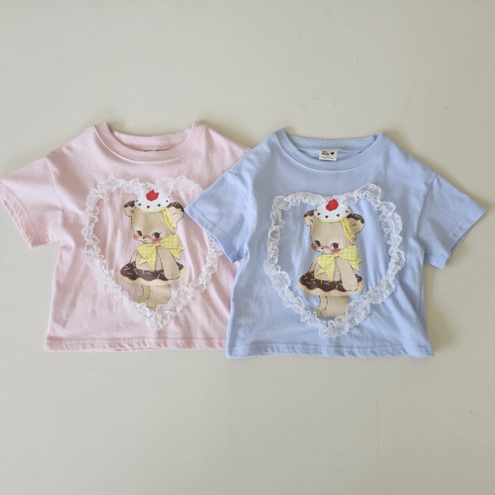 Firstblue - Korean Children Fashion - #Kfashion4kids - Lace Heart Print Tee - 11