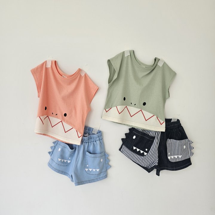 Firstblue - Korean Children Fashion - #childofig - Shark Drop Sleeveless Tee - 9