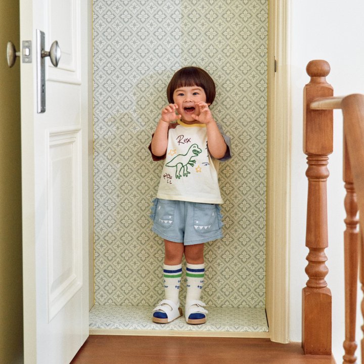 Firstblue - Korean Children Fashion - #childofig - Dino Raglan Tee - 3