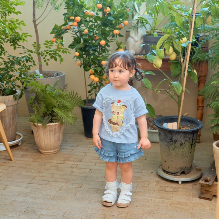 Firstblue - Korean Children Fashion - #childofig - Lace Heart Print Tee - 3