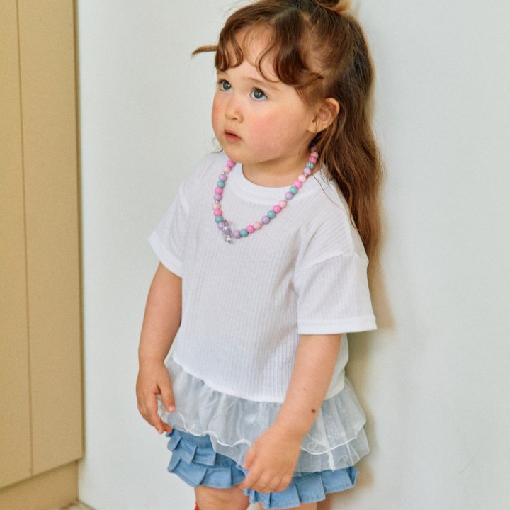 Firstblue - Korean Children Fashion - #childofig - Mesh Frill Tee - 2