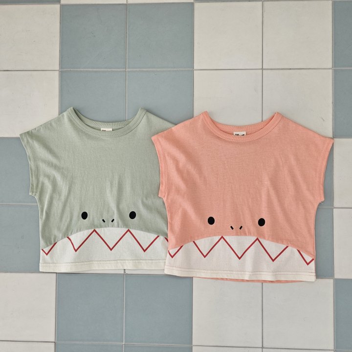 Firstblue - Korean Children Fashion - #childrensboutique - Shark Drop Sleeveless Tee - 10