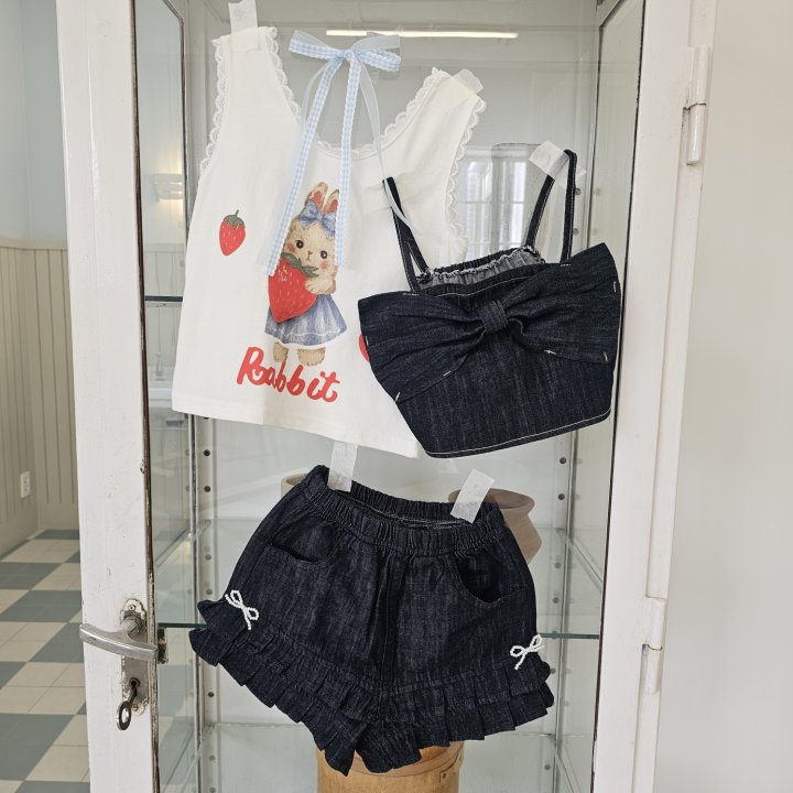 Firstblue - Korean Children Fashion - #childrensboutique - Rabbit Lace Sleeveless Tee - 9