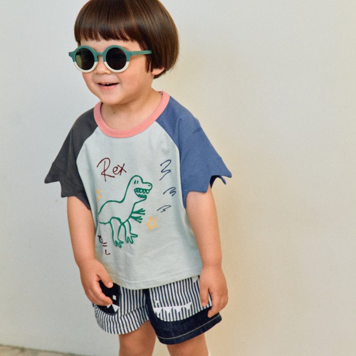 Firstblue - Korean Children Fashion - #childrensboutique - Dino Raglan Tee - 5