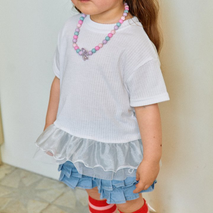 Firstblue - Korean Children Fashion - #childrensboutique - Mesh Frill Tee - 3