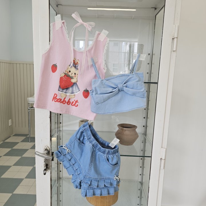 Firstblue - Korean Children Fashion - #designkidswear - Rabbit Lace Sleeveless Tee - 10