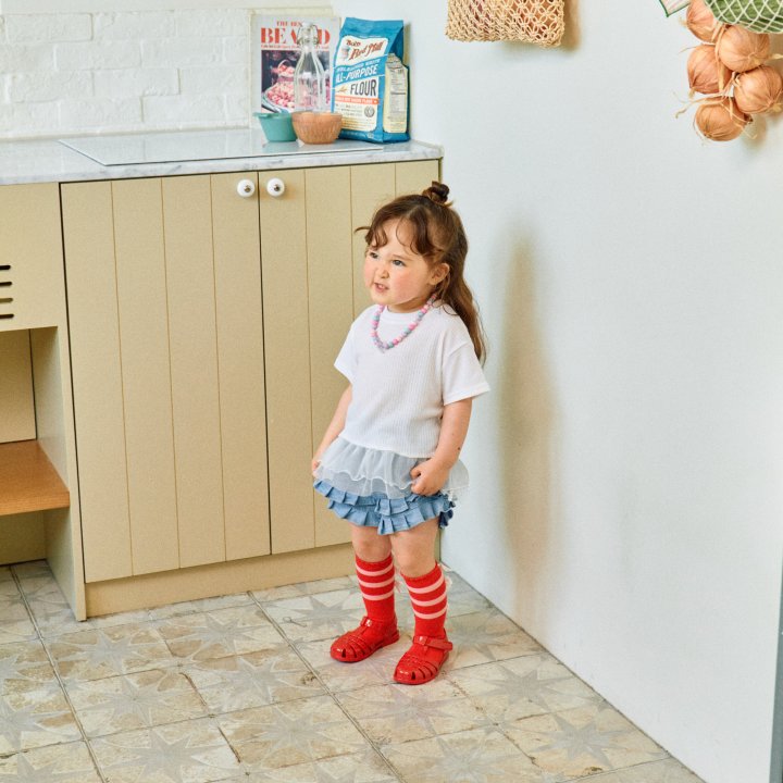 Firstblue - Korean Children Fashion - #childrensboutique - Mesh Frill Tee - 4