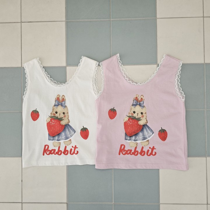 Firstblue - Korean Children Fashion - #discoveringself - Rabbit Lace Sleeveless Tee - 11