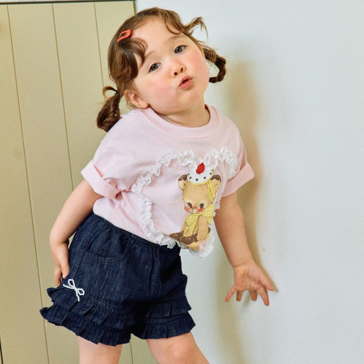 Firstblue - Korean Children Fashion - #discoveringself - Lace Heart Print Tee - 6